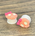 Peach Girlie Skull Ear Plugs