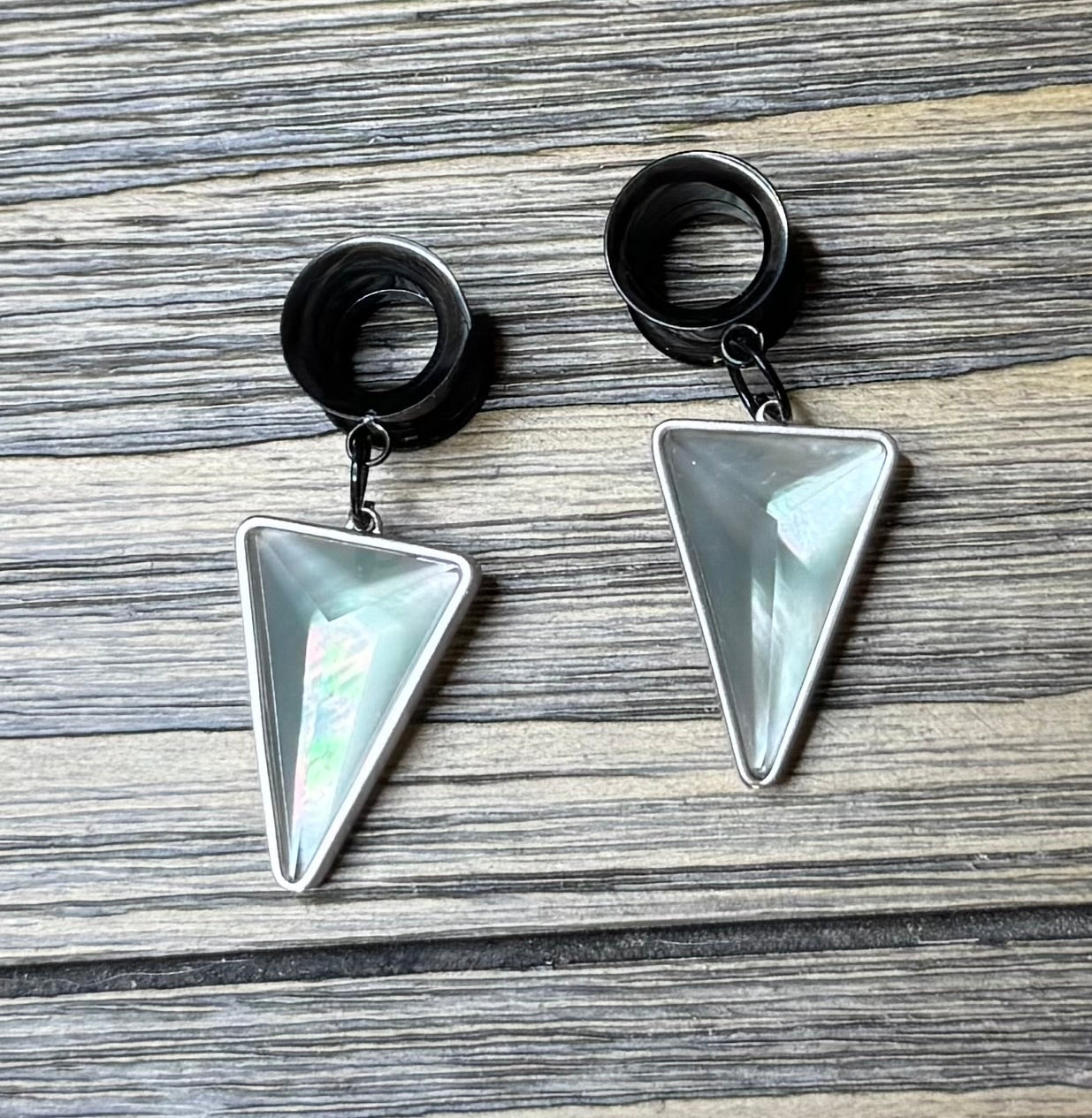 Repurposed Kendra Scott Iridescent Stone Dangle Ear Tunnels