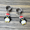Christmas Penguin Dangle Ear Tunnels