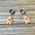 Christmas Gingerbread Man Dangle Ear Tunnels