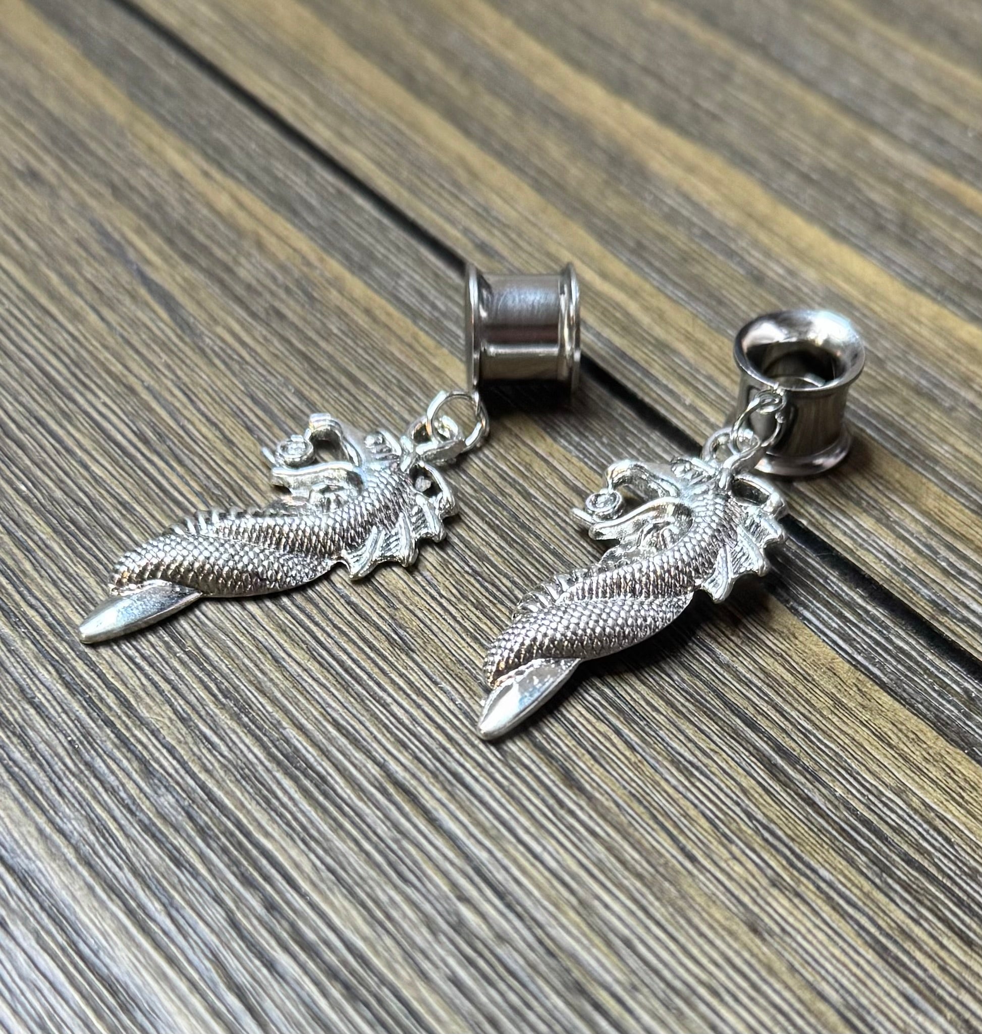Dragon Sword Dangle Ear Tunnels