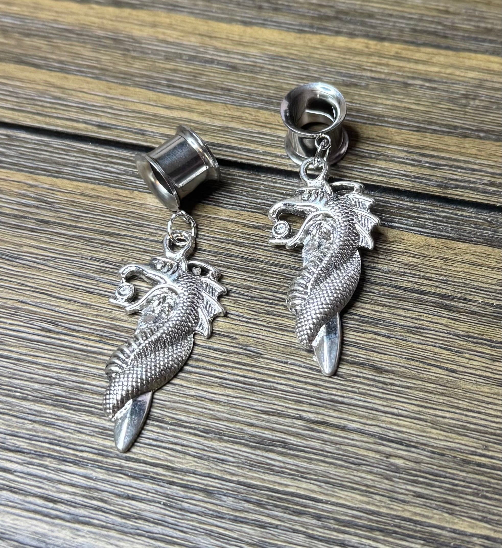 Dragon Sword Dangle Ear Tunnels