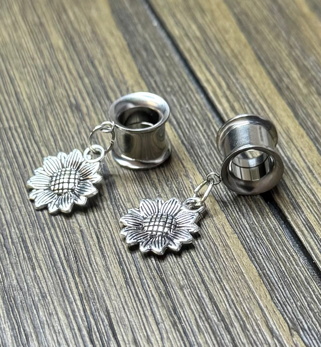 Sunflower Dangle Ear Tunnels