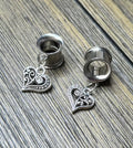 Design Heart Dangle Ear Tunnels