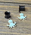 Teal Octopus Dangle Ear Tunnels