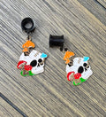 Skull and Shrooms Dangle Ear Tunnels
