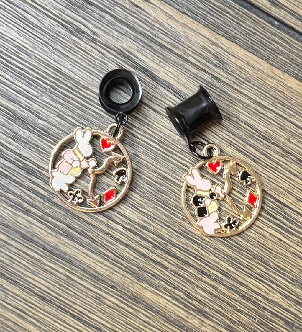 Alice Inspired Dangle Ear Tunnels