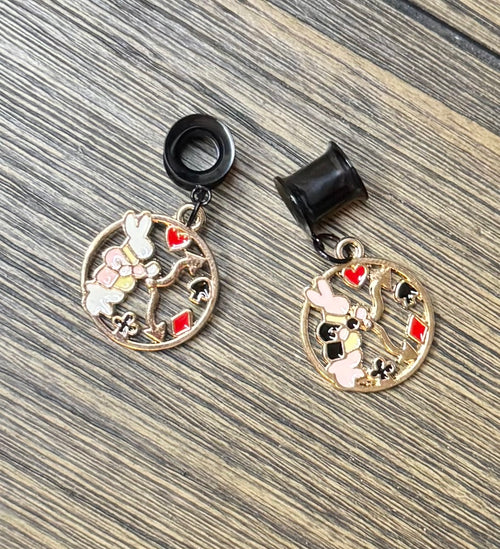 Alice Inspired Dangle Ear Tunnels