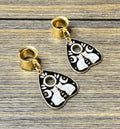 White Cat Ouija Dangle Ear Tunnels