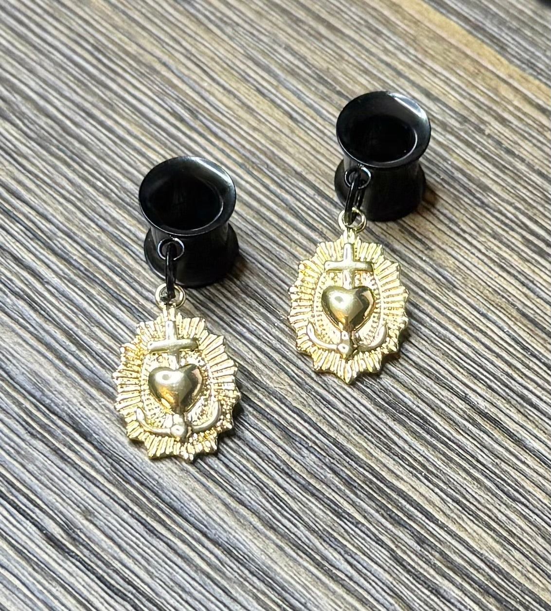 Love and Faith Dangle Ear Tunnels