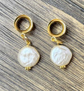 Flat Pearl Dangle Ear Tunnels
