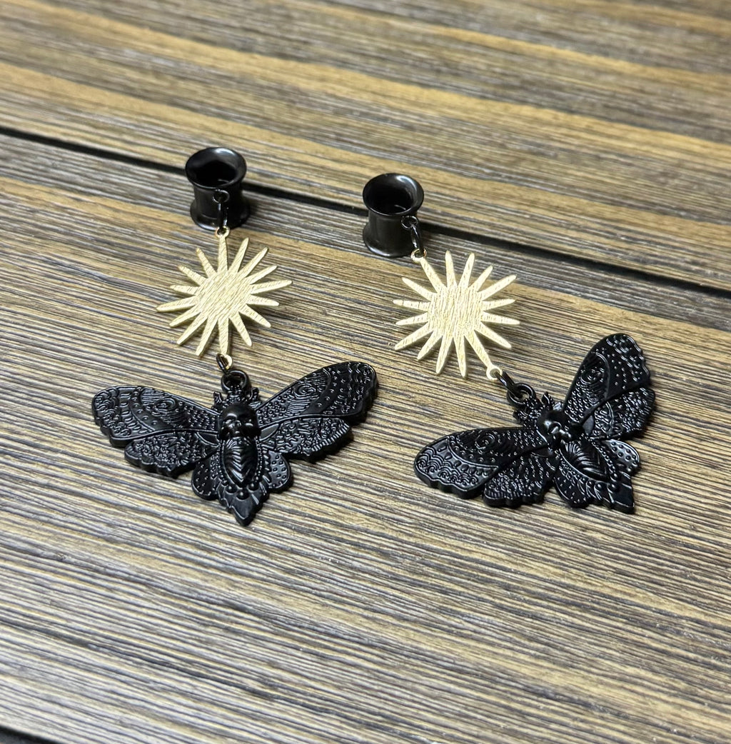 Sunburst Death Moth Dangle Ear Tunnels