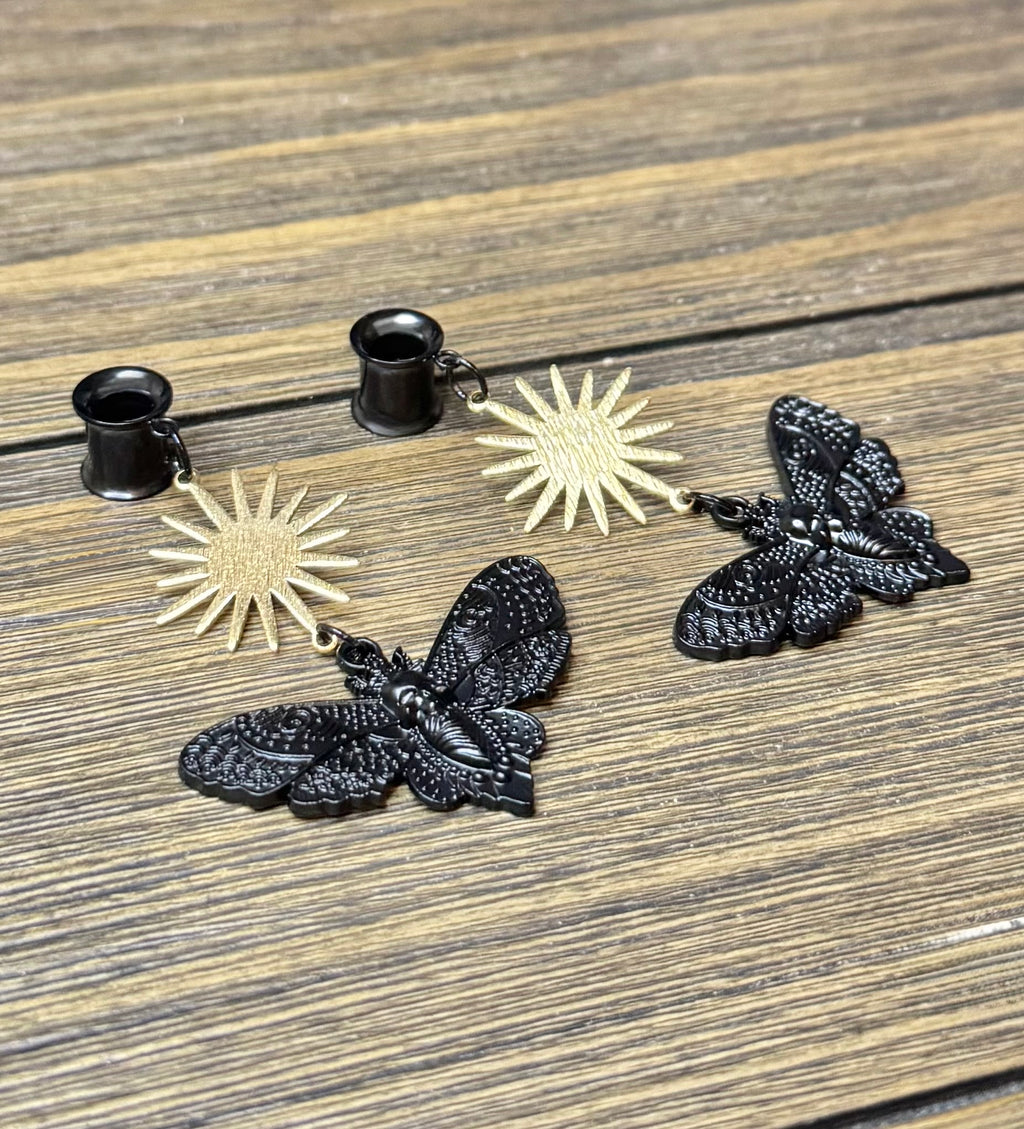 Sunburst Death Moth Dangle Ear Tunnels