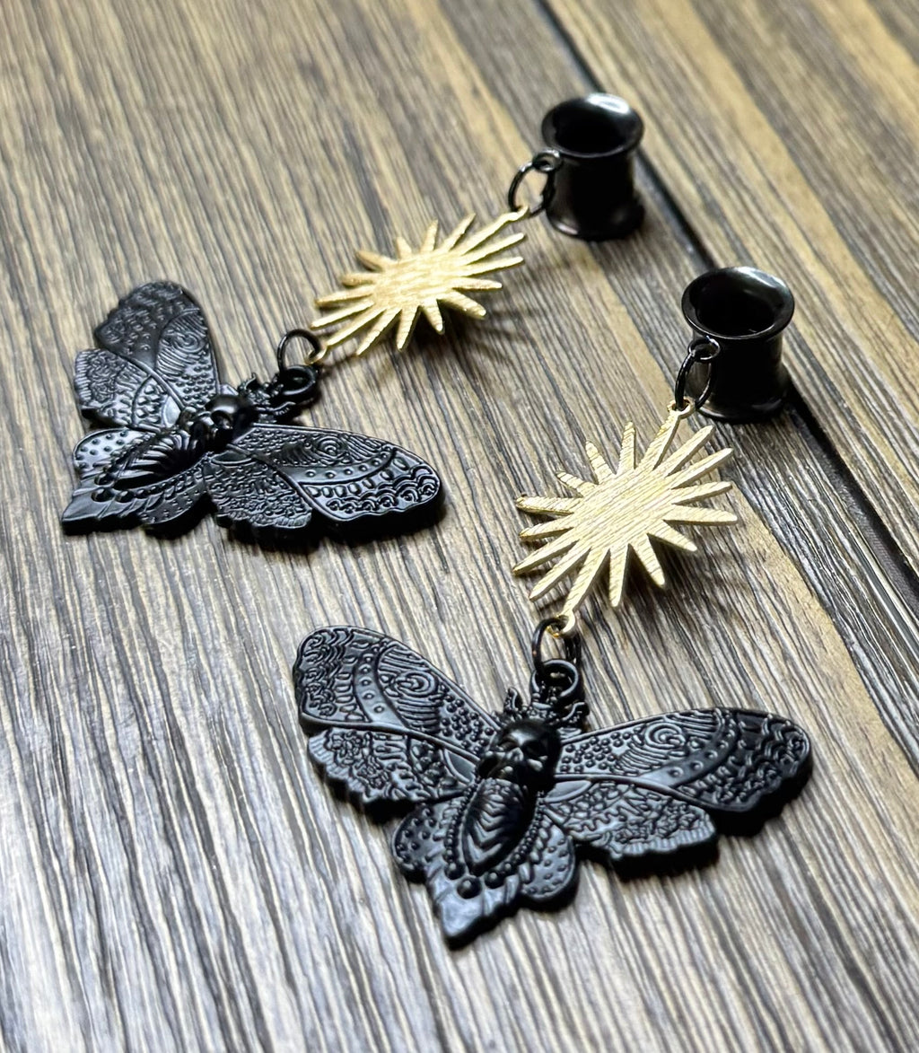 Sunburst Death Moth Dangle Ear Tunnels