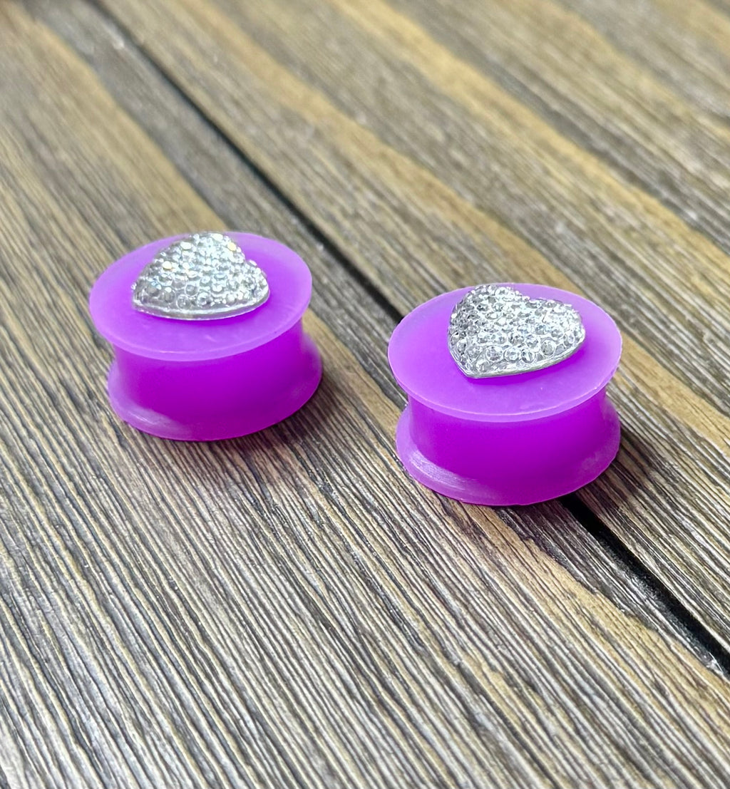 Iridescent Heart Ear Plugs