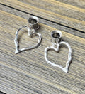 Large Open Heart Dangle Ear Tunnels
