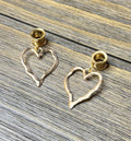 Large Open Heart Dangle Ear Tunnels
