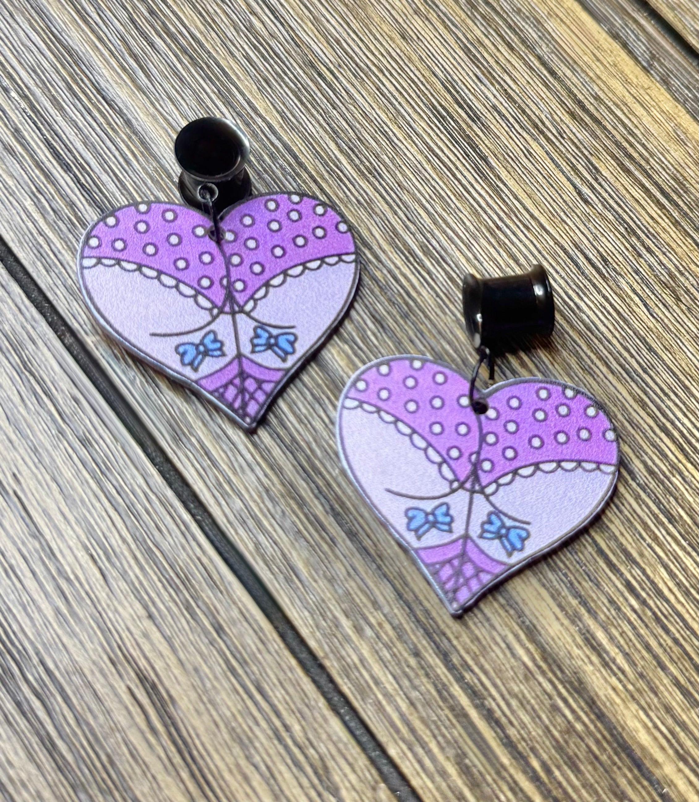 Goth Girl Butt Dangle Ear Tunnels