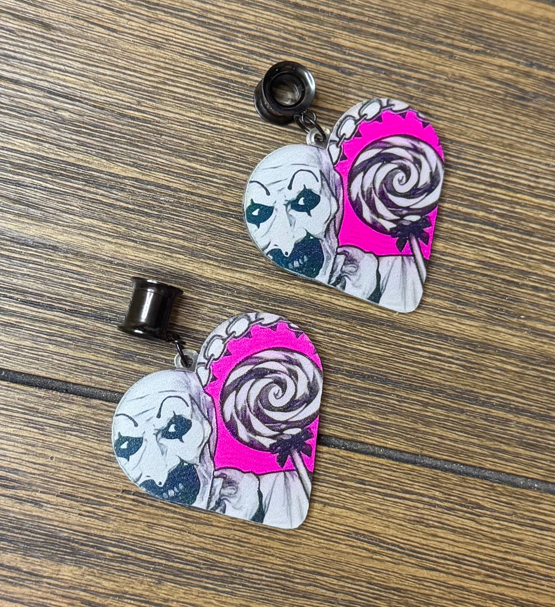 Terrifier Lollipop Dangle Ear Tunnels