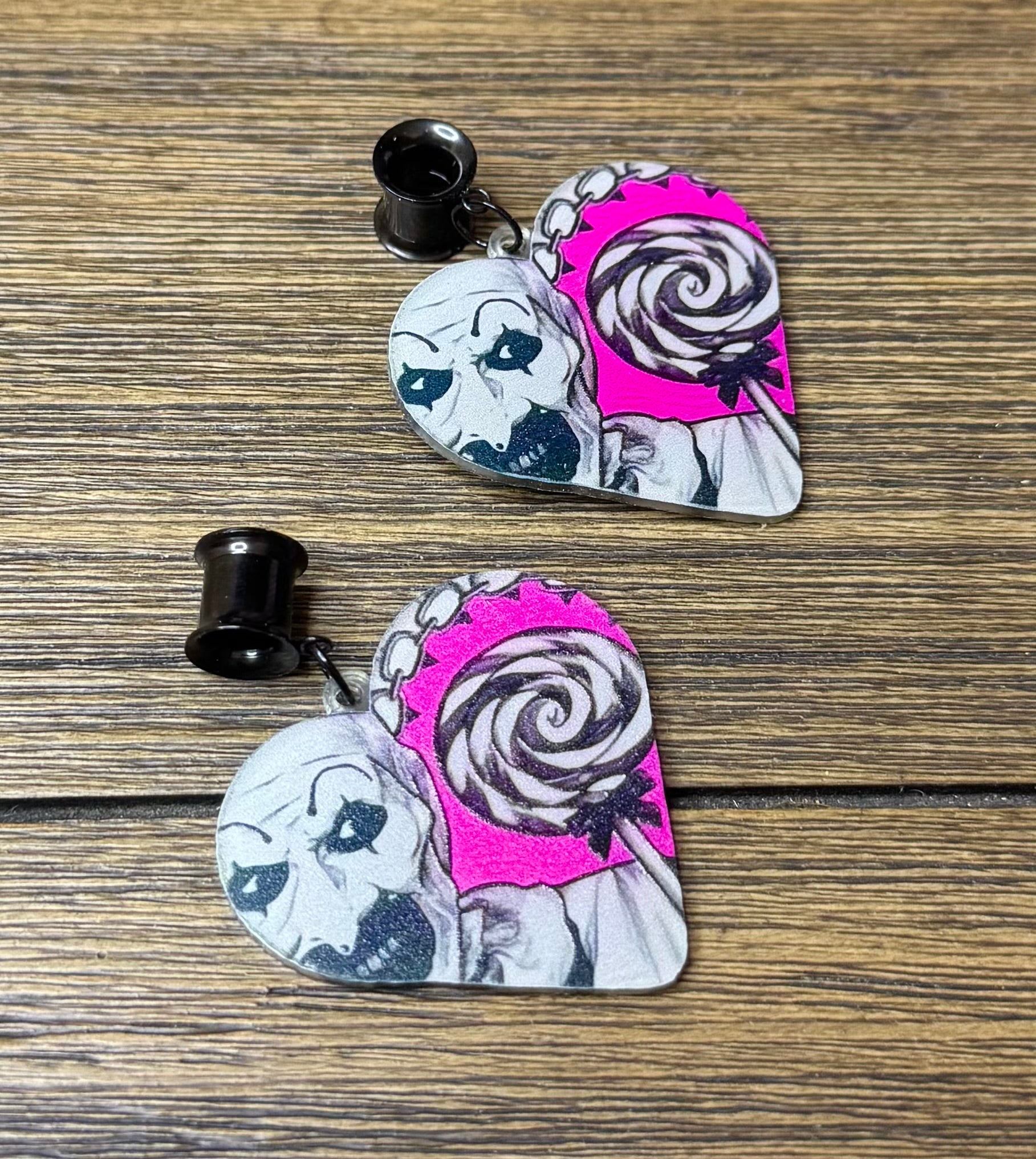 Terrifier Lollipop Dangle Ear Tunnels