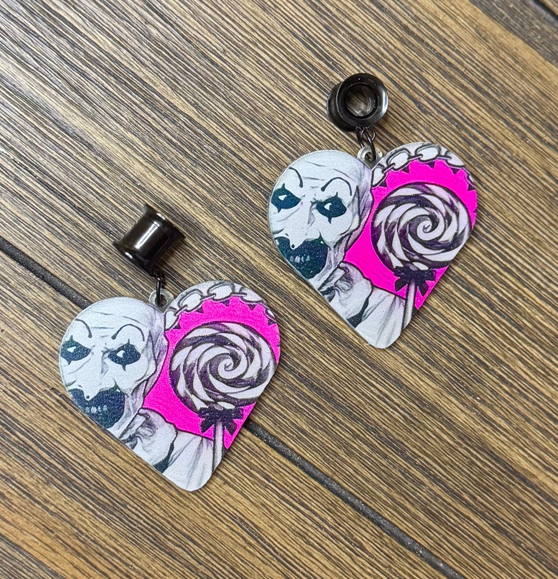 Terrifier Lollipop Dangle Ear Tunnels