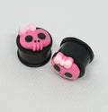 Hot Pink Girlie Skull Ear Plugs