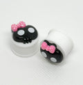 Black Girlie Skull Ear Plugs