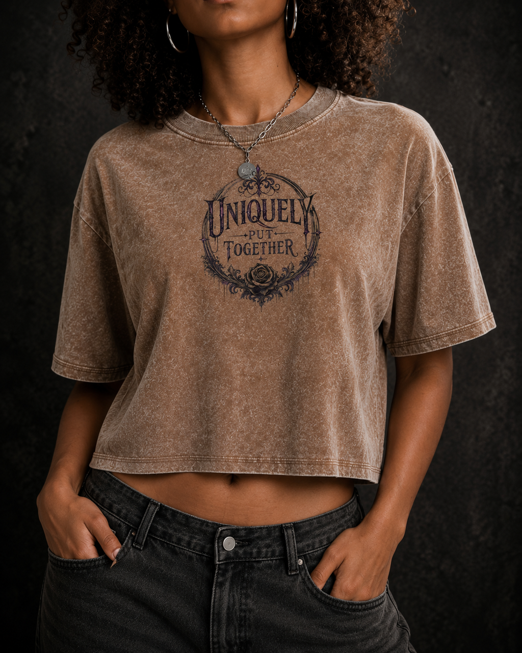 Uniquely Put Together Acid Washed Tee