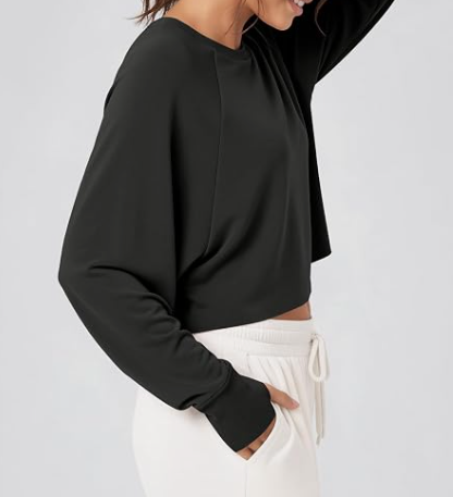 Uniquely Put Together Raw Hem Crop Sweatshirt