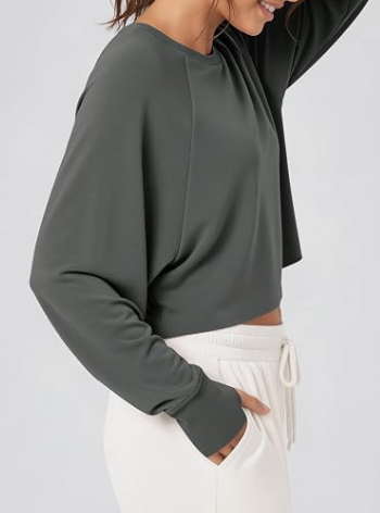 Uniquely Put Together Raw Hem Crop Sweatshirt