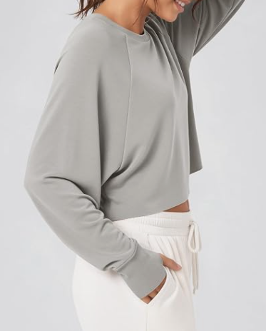 Uniquely Put Together Raw Hem Crop Sweatshirt