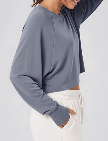 Uniquely Put Together Raw Hem Crop Sweatshirt
