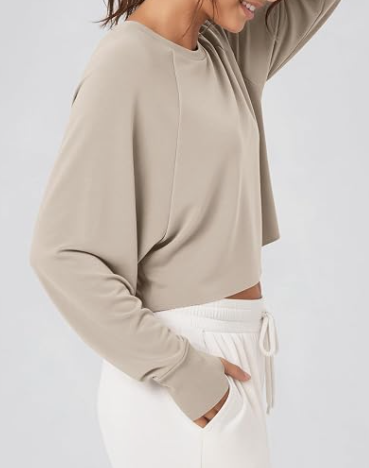 Uniquely Put Together Raw Hem Crop Sweatshirt